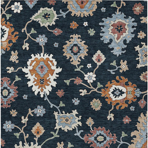 Homeroots 3' Artichoke Green Floral Washable Area Rug – Perfect For Indoor Or Outdoor Spaces, Durable & Stylish 5' X 8' Polyester 584975
