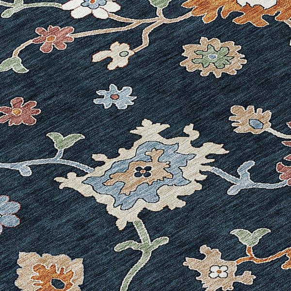 Homeroots 3' Artichoke Green Floral Washable Area Rug – Perfect For Indoor Or Outdoor Spaces, Durable & Stylish 5' X 8' Polyester 584975