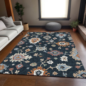 Homeroots 3' Artichoke Green Floral Washable Area Rug – Perfect For Indoor Or Outdoor Spaces, Durable & Stylish 10' X 14' Polyester 584979