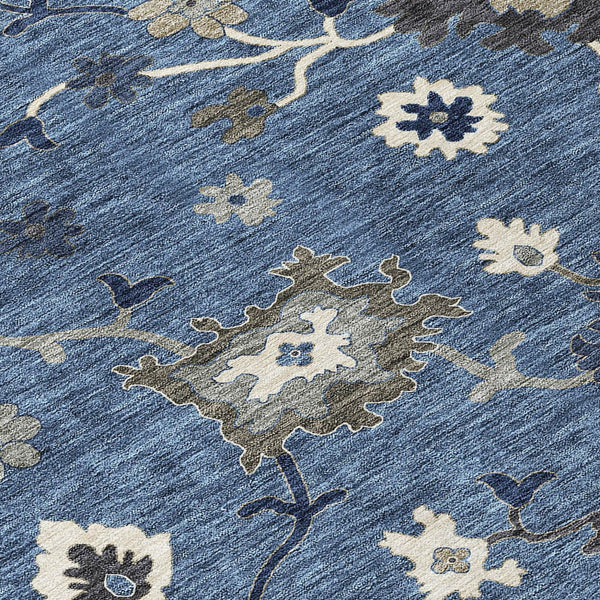 Homeroots 3' Artichoke Green Floral Washable Area Rug – Perfect For Indoor Or Outdoor Spaces, Durable & Stylish 8' Round Polyester 584982