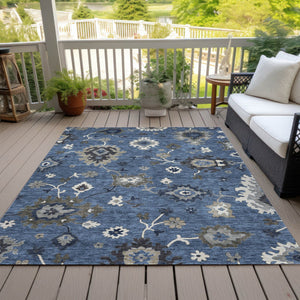Homeroots 3' Artichoke Green Floral Washable Area Rug – Perfect For Indoor Or Outdoor Spaces, Durable & Stylish 9' X 12' Polyester 584984