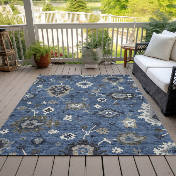 Homeroots 3' Artichoke Green Floral Washable Area Rug – Perfect For Indoor Or Outdoor Spaces, Durable & Stylish 9' X 12' Polyester 584984