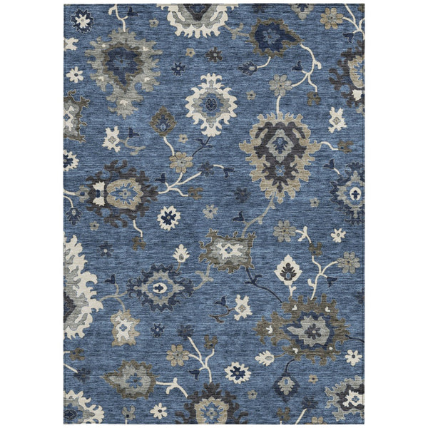 Homeroots 3' Artichoke Green Floral Washable Area Rug – Perfect For Indoor Or Outdoor Spaces, Durable & Stylish 10' X 14' Polyester 584985