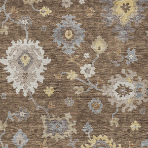 Homeroots 3' Artichoke Green Floral Washable Area Rug – Perfect For Indoor Or Outdoor Spaces, Durable & Stylish 3' X 5' Polyester 584986