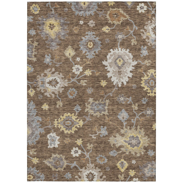 Homeroots 3' Artichoke Green Floral Washable Area Rug – Perfect For Indoor Or Outdoor Spaces, Durable & Stylish 9' X 12' Polyester 584990