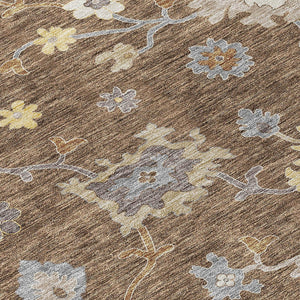 Homeroots 3' Artichoke Green Floral Washable Area Rug – Perfect For Indoor Or Outdoor Spaces, Durable & Stylish 9' X 12' Polyester 584990