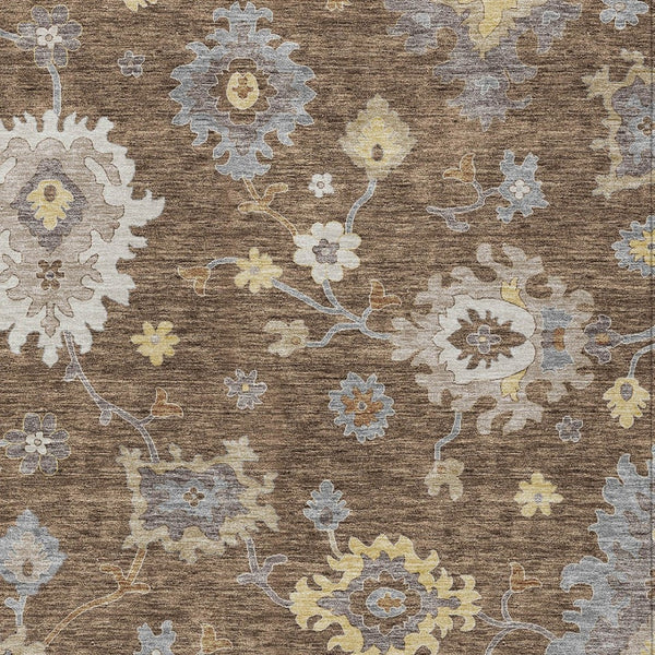 Homeroots 3' Artichoke Green Floral Washable Area Rug – Perfect For Indoor Or Outdoor Spaces, Durable & Stylish 10' X 14' Polyester 584991