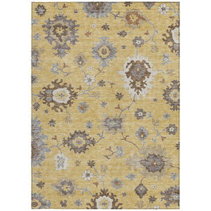 Homeroots 3' Artichoke Green Floral Washable Area Rug – Perfect For Indoor Or Outdoor Spaces, Durable & Stylish 9' X 12' Polyester 584996