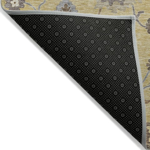 Homeroots 3' Artichoke Green Floral Washable Area Rug – Perfect For Indoor Or Outdoor Spaces, Durable & Stylish 9' X 12' Polyester 584996