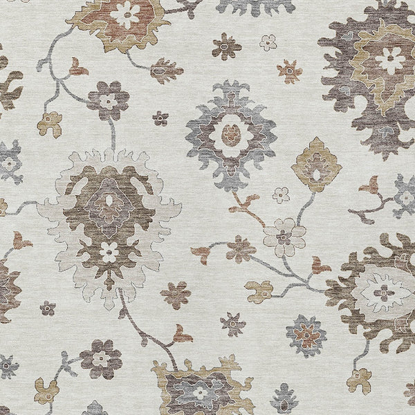 Homeroots 3' Artichoke Green Floral Washable Area Rug – Perfect For Indoor Or Outdoor Spaces, Durable & Stylish 3' X 5' Polyester 584998