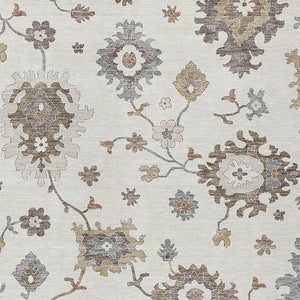 Homeroots 3' Artichoke Green Floral Washable Area Rug – Perfect For Indoor Or Outdoor Spaces, Durable & Stylish 5' X 8' Polyester 584999