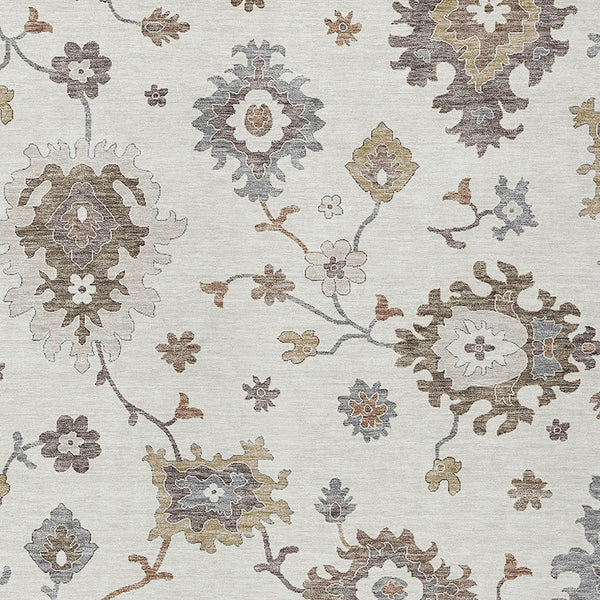 Homeroots 3' Artichoke Green Floral Washable Area Rug – Perfect For Indoor Or Outdoor Spaces, Durable & Stylish 5' X 8' Polyester 584999