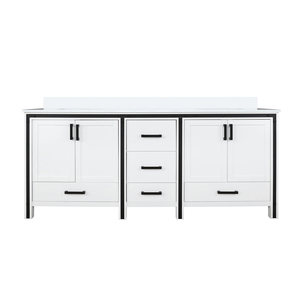English Elm White Solid Wood Double Bath Vanity 72" x 22" with Cultured Marble Top, Soft-Close Drawers, Storage B2731P260721