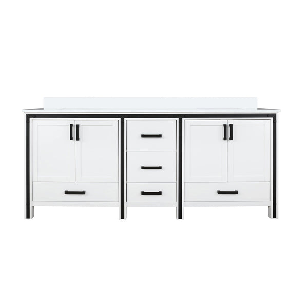 English Elm White Solid Wood Double Bath Vanity 72" x 22" with Cultured Marble Top, Soft-Close Drawers, Storage B2731P260721