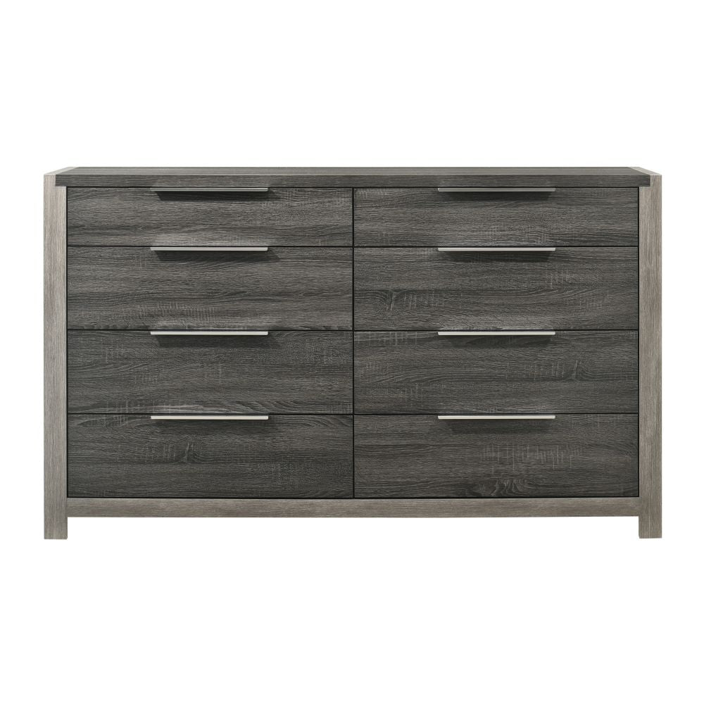 English Elm Modern Five-Drawer Storage Chest with Full-Extension Dovetail Drawers and Sleek Metal Handles, 38W Gray 67 L x 19 W x 43 H B2741P405636