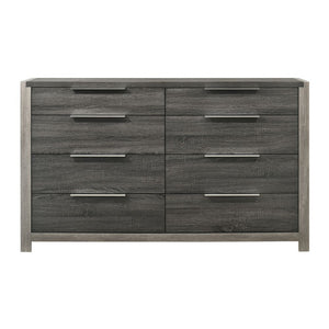 English Elm Modern Five-Drawer Storage Chest with Full-Extension Dovetail Drawers and Sleek Metal Handles, 38W Gray 67 L x 19 W x 43 H B2741P405636