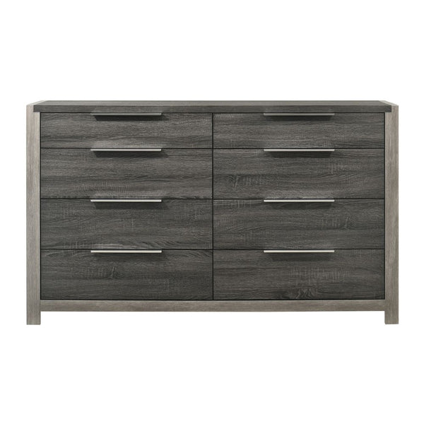 English Elm Modern Five-Drawer Storage Chest with Full-Extension Dovetail Drawers and Sleek Metal Handles, 38W Gray 67 L x 19 W x 43 H B2741P405636
