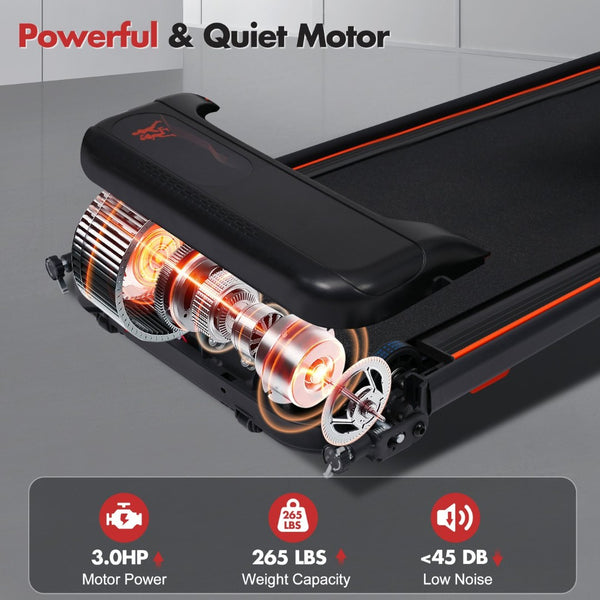 English Elm Treadmill Foldable 3hp Motor with Incline Adjustable Feet and Anti-slip Running Belt N728P191958B