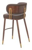 Brew Barstool - Set of 2 Brown & Walnut 110327 Zuo Modern