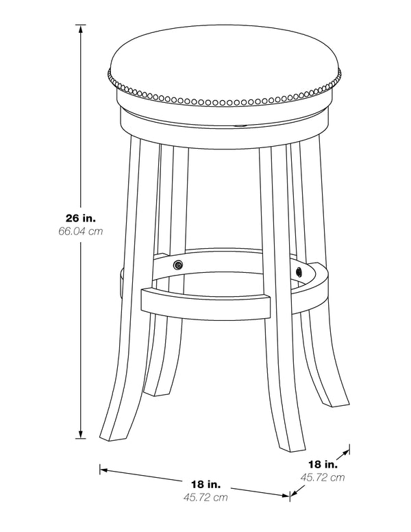 OSP Home Furnishings Round Backless Swivel Stool - Set of 2 Burnt Brown