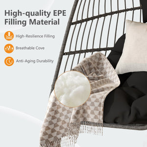 English Elm Outdoor Egg Swing Chair With Removable Cushions - Stylish, Weather-Resistant, And Easy Storage! W2500P364233-GIGA