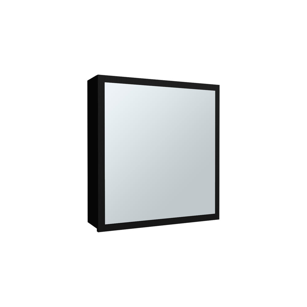 English Elm Duma Mirrored Medicine Cabinet 21.1" H x 19.7" W with Four Adjustable Shelves, Towel Rack & Easy Mounting Black 27.2 L x 24.9 W x 4.4 H B200P240245