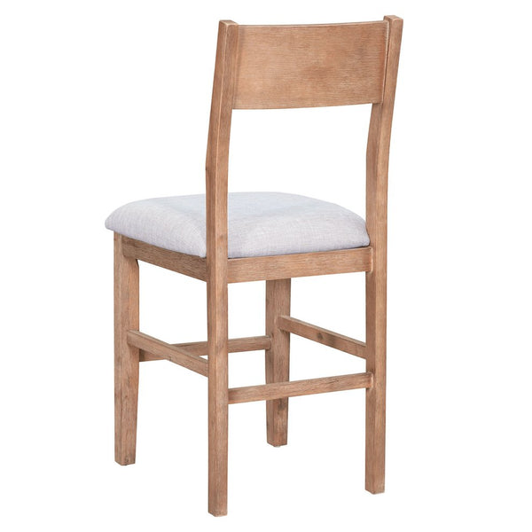 English Elm TOPMAX 82-inch Farmhouse Extendable Dining Set with Two 11" Removable Leaves, Upholstered Seats and Bench Brown N717S000230D