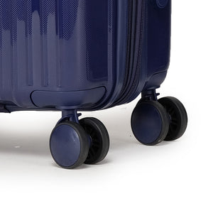 English Elm Luggage 3 Piece Pp Hard Shell Travel Set with Spinner Wheels Expandable Carry On Blue T3292P317006