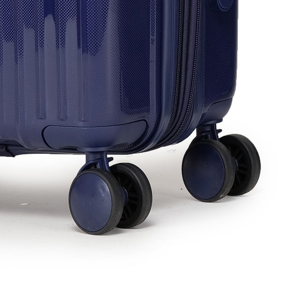 English Elm Luggage 3 Piece Pp Hard Shell Travel Set with Spinner Wheels Expandable Carry On Blue T3292P317006