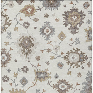 Homeroots 3' Artichoke Green Floral Washable Area Rug – Perfect For Indoor Or Outdoor Spaces, Durable & Stylish 8' X 10' Polyester 585001