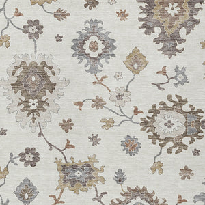 Homeroots 3' Artichoke Green Floral Washable Area Rug – Perfect For Indoor Or Outdoor Spaces, Durable & Stylish 8' X 10' Polyester 585001