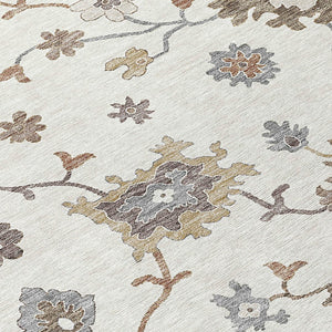 Homeroots 3' Artichoke Green Floral Washable Area Rug – Perfect For Indoor Or Outdoor Spaces, Durable & Stylish 8' X 10' Polyester 585001