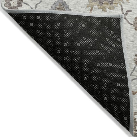 Homeroots 3' Artichoke Green Floral Washable Area Rug – Perfect For Indoor Or Outdoor Spaces, Durable & Stylish 9' X 12' Polyester 585002