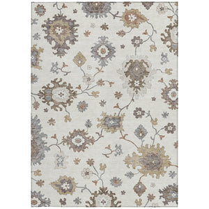 Homeroots 3' Artichoke Green Floral Washable Area Rug – Perfect For Indoor Or Outdoor Spaces, Durable & Stylish 9' X 12' Polyester 585002