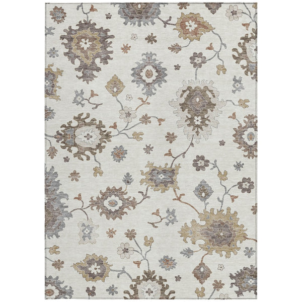 Homeroots 3' Artichoke Green Floral Washable Area Rug – Perfect For Indoor Or Outdoor Spaces, Durable & Stylish 9' X 12' Polyester 585002