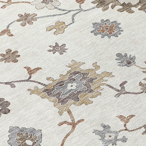 Homeroots 3' Artichoke Green Floral Washable Area Rug – Perfect For Indoor Or Outdoor Spaces, Durable & Stylish 9' X 12' Polyester 585002