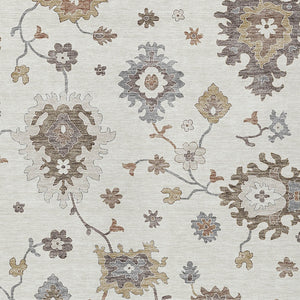 Homeroots 3' Artichoke Green Floral Washable Area Rug – Perfect For Indoor Or Outdoor Spaces, Durable & Stylish 10' X 14' Polyester 585003