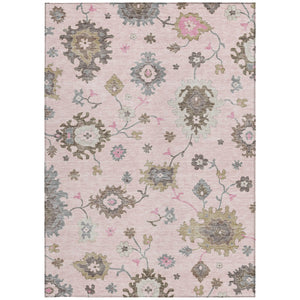 Homeroots 3' Artichoke Green Floral Washable Area Rug – Perfect For Indoor Or Outdoor Spaces, Durable & Stylish 3' X 5' Polyester 585004