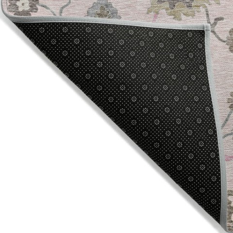 Homeroots 3' Artichoke Green Floral Washable Area Rug – Perfect For Indoor Or Outdoor Spaces, Durable & Stylish 5' X 8' Polyester 585005