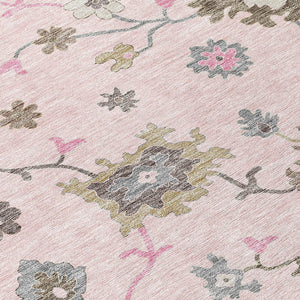 Homeroots 3' Artichoke Green Floral Washable Area Rug – Perfect For Indoor Or Outdoor Spaces, Durable & Stylish 9' X 12' Polyester 585008