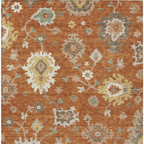 Homeroots 3' Artichoke Green Floral Washable Area Rug – Perfect For Indoor Or Outdoor Spaces, Durable & Stylish 3' X 5' Polyester 585010