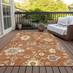 Homeroots 3' Artichoke Green Floral Washable Area Rug – Perfect For Indoor Or Outdoor Spaces, Durable & Stylish 3' X 5' Polyester 585010