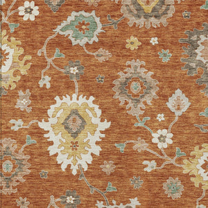 Homeroots 3' Artichoke Green Floral Washable Area Rug – Perfect For Indoor Or Outdoor Spaces, Durable & Stylish 3' X 5' Polyester 585010