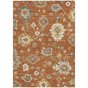 Homeroots 3' Artichoke Green Floral Washable Area Rug – Perfect For Indoor Or Outdoor Spaces, Durable & Stylish 8' X 10' Polyester 585013