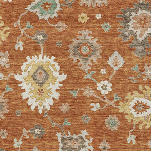 Homeroots 3' Artichoke Green Floral Washable Area Rug – Perfect For Indoor Or Outdoor Spaces, Durable & Stylish 10' X 14' Polyester 585015