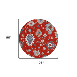 Homeroots 3' Artichoke Green Floral Washable Area Rug – Perfect For Indoor Or Outdoor Spaces, Durable & Stylish 8' Round Polyester 585018