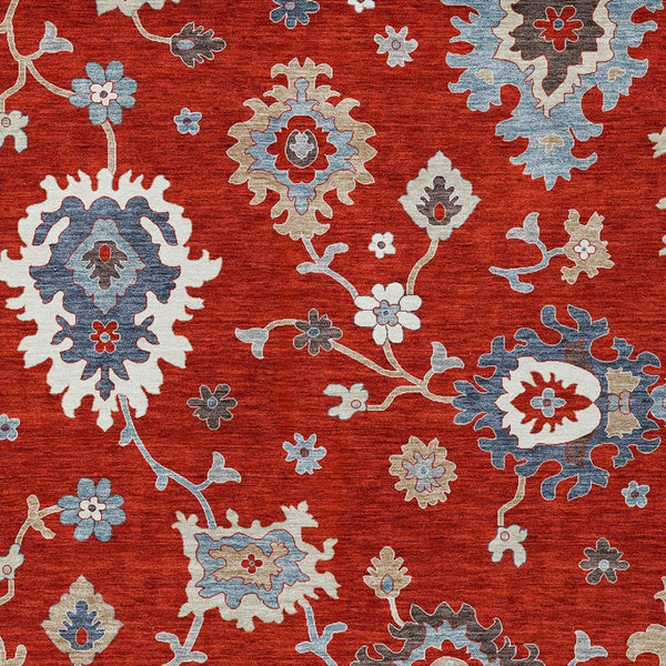 Homeroots 3' Artichoke Green Floral Washable Area Rug – Perfect For Indoor Or Outdoor Spaces, Durable & Stylish 8' X 10' Polyester 585019