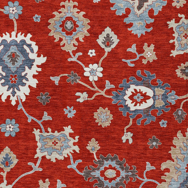 Homeroots 3' Artichoke Green Floral Washable Area Rug – Perfect For Indoor Or Outdoor Spaces, Durable & Stylish 9' X 12' Polyester 585020