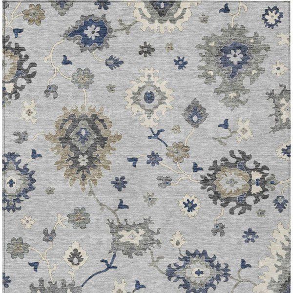 Homeroots 3' Artichoke Green Floral Washable Area Rug – Perfect For Indoor Or Outdoor Spaces, Durable & Stylish 5' X 8' Polyester 585023