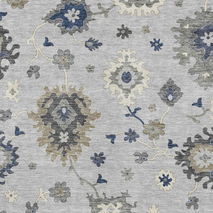 Homeroots 3' Artichoke Green Floral Washable Area Rug – Perfect For Indoor Or Outdoor Spaces, Durable & Stylish 5' X 8' Polyester 585023